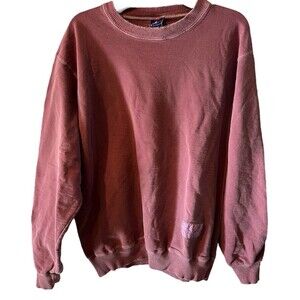 Champion Sweatshirt Mens L Pink Crew Neck Fleece Pullover Long Sleeve Vintage